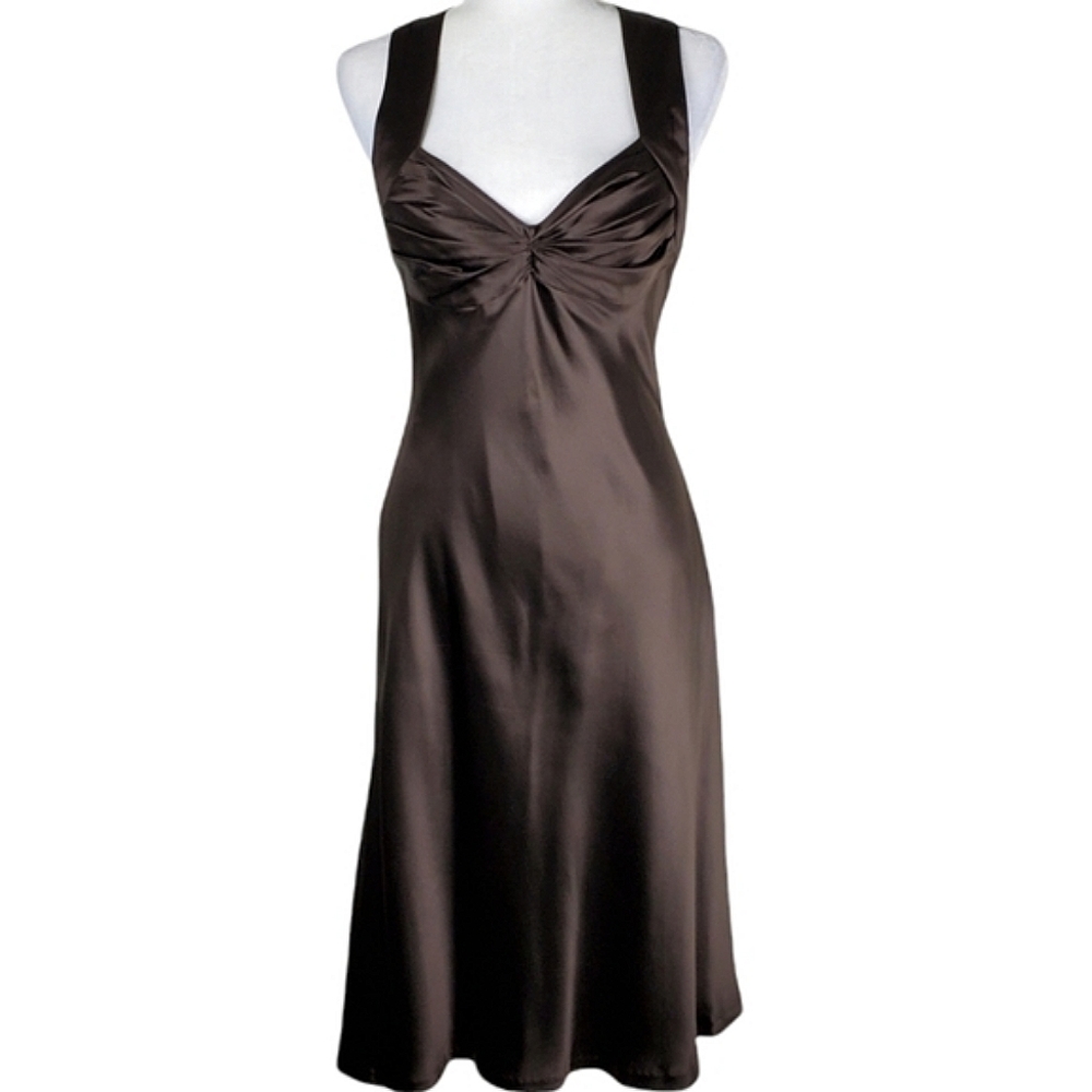 Calvin Klein Brown Silk Formal Dress